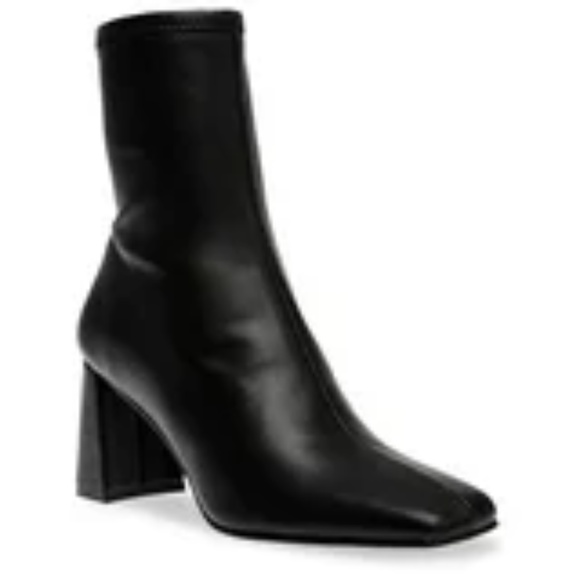 Steve Madden Womens Harli Faux Leather Square Toe Ankle Boots - Picture 1 of 4